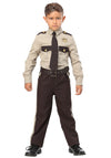 Kids Brown Sheriff Costume Boys, Child State Trooper Police Office Uniform Halloween Outfit Small