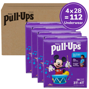 Pull-Ups Boys' Potty Training Pants, 3T-4T (32-40 Lbs), 112 Count (4 Packs Of 28)