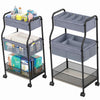 3-Tier Baby Diaper Caddy Organizer and Storage Cart, Mobile Metal Utility Cart with Rolling Wheels for Nursery Essentials with 4