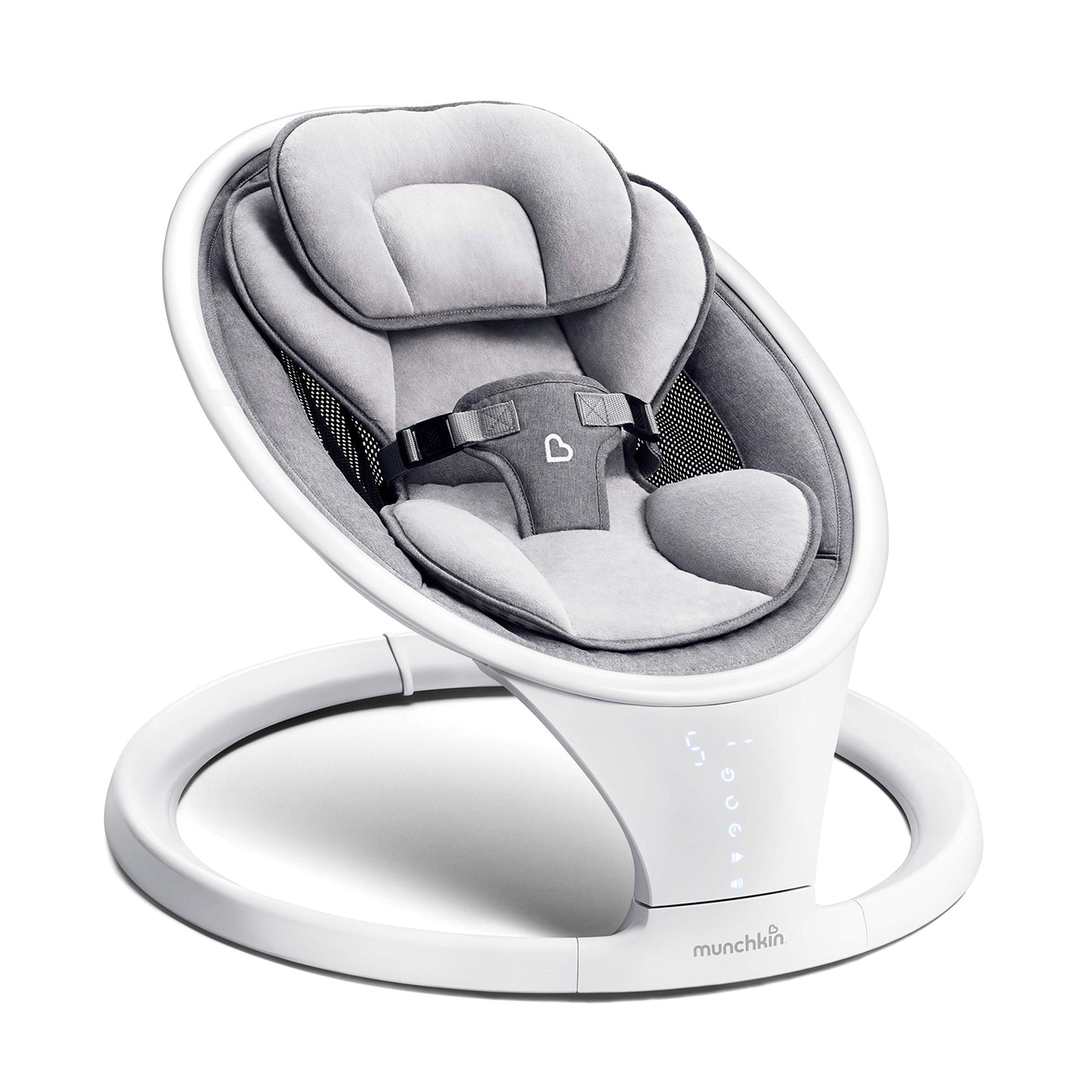Munchkin Baby Swing, Portable and Lightweight, Bluetooth Enabled Electric Infant Rocker with Natural Sway in 5 Ranges of Motion,