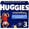 Huggies Size 3 Overnites Baby Diapers: Overnight Diapers, Size 3 (16-28 Lbs), 58 Ct