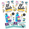 Lil' Labels, Write-On Food Labels, Waterproof Label, Multipurpose, Self-Laminating, Dishwasher-Safe, Write-On For Home Organizat