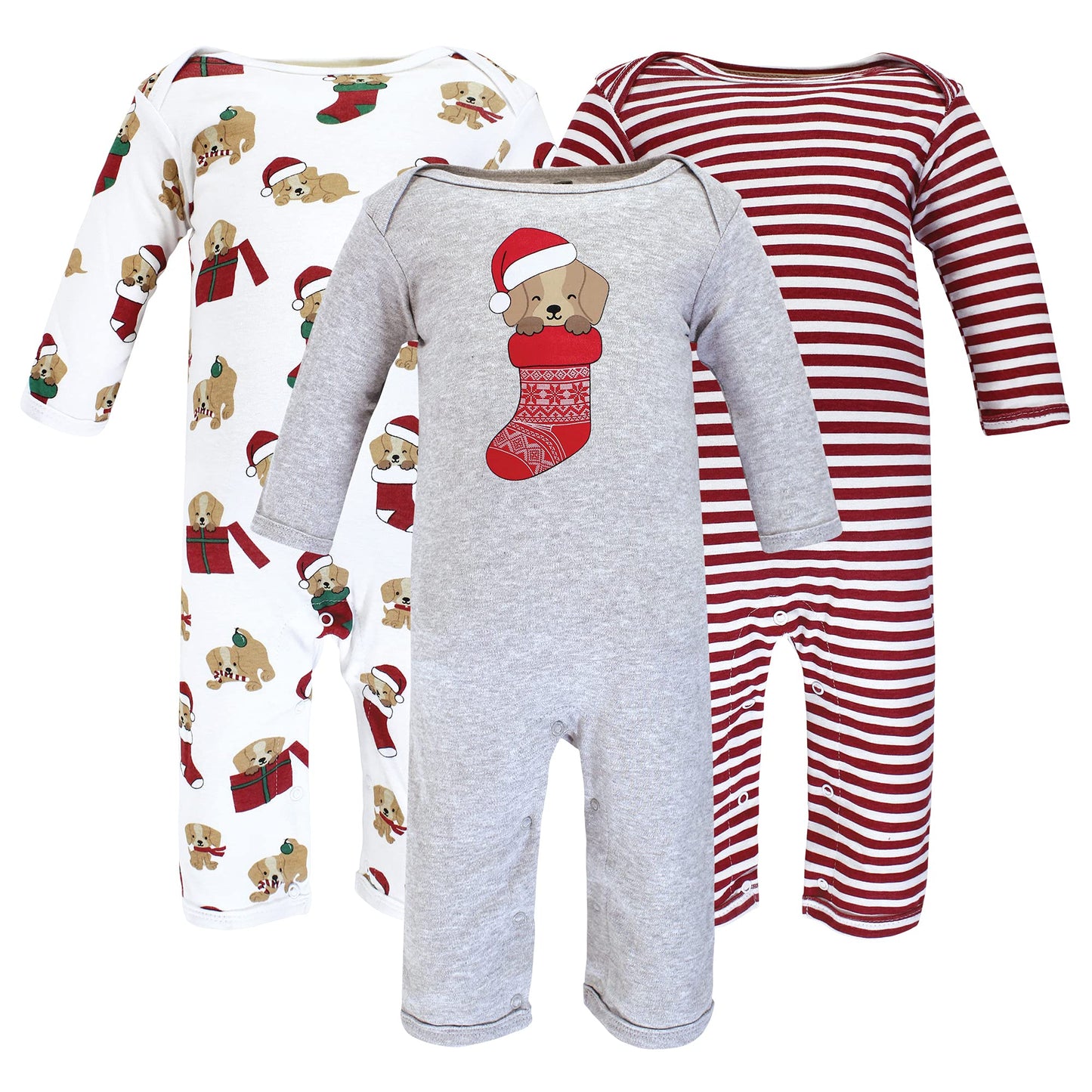 Hudson Baby Unisex Baby Cotton Coveralls Christmas Dog, 3-6 Months