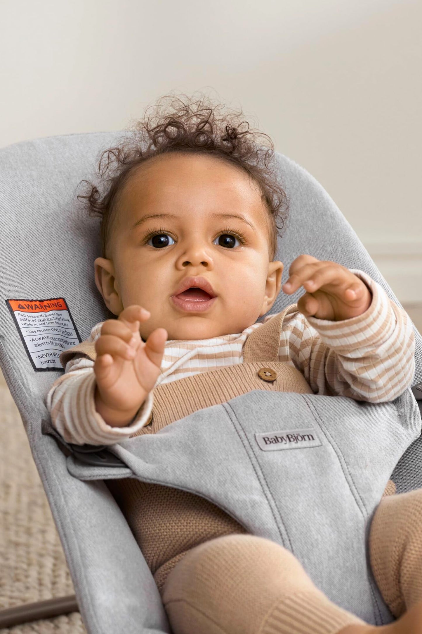 Babybjrn Bouncer Bliss, Woven M  Lange, Light Grey