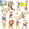 TEKOR Bendable Wooden Animal Toys (Set of 12) | Ages 3 & up | Fun & Posable Animals for Toddlers | Preschool Montessori Toys | S