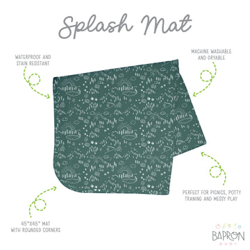 Bapronbaby Pine Forest Splash Mat - Waterproof Catch-All For Under High Chairs, Floors, Tables, Playtime Or Arts & Crafts - Mach