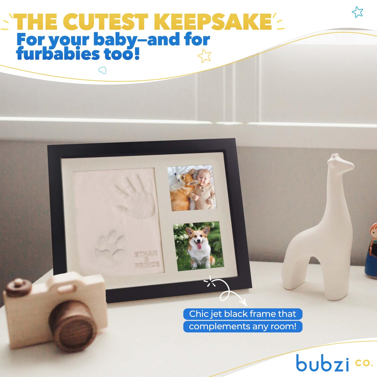 Baby Footprint Kit, Baby Foot And Hand Print Kit, Keepsake Frame, Nursery Pictures Frames, Hand Print Mold Kit, New Mom Gifts, B