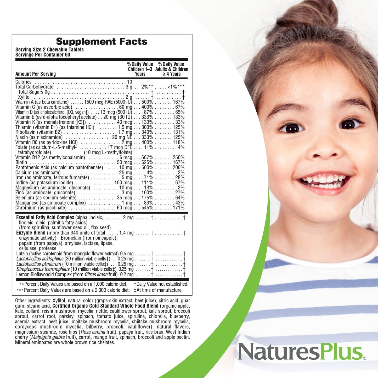 Natures Plus Animal Parade Gold Children'S Multivitamin, Grape Flavor - 120 Chewable Animal Shaped Tablets, Pack Of 2 - Vegan, G