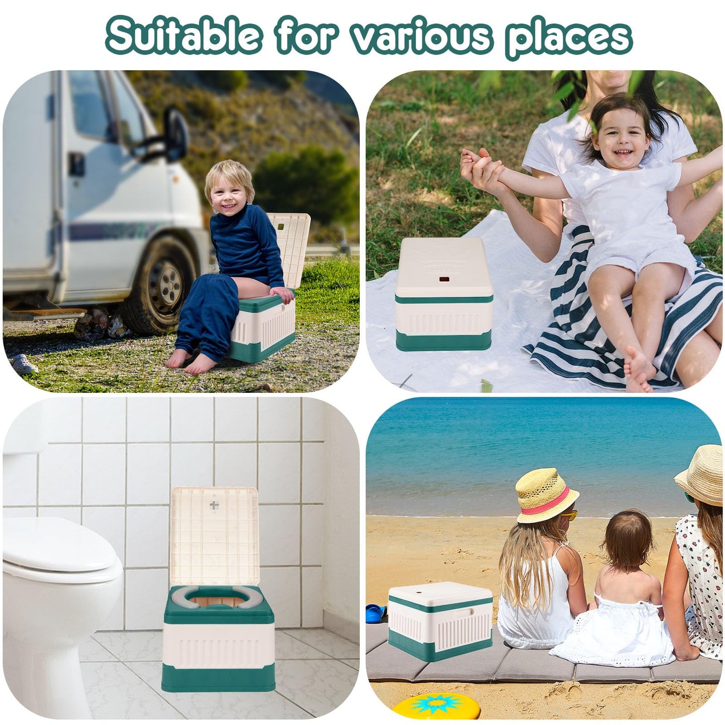 Wesketch Portable Foldable Potty Seat For Toddler, Foldable Travel Potty Training Toilet Seat For Kids, Emergency Toilet For Car