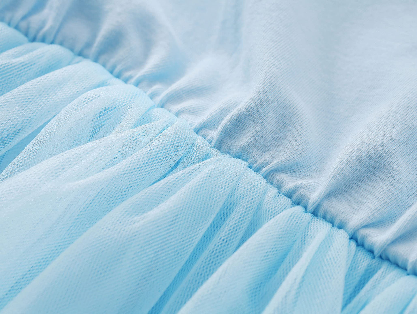 Twkioue Girl Ruffle Sleeve Dress Crewneck Tutu Tulle Fluffy Solid Color Dresses 817 Blue 110