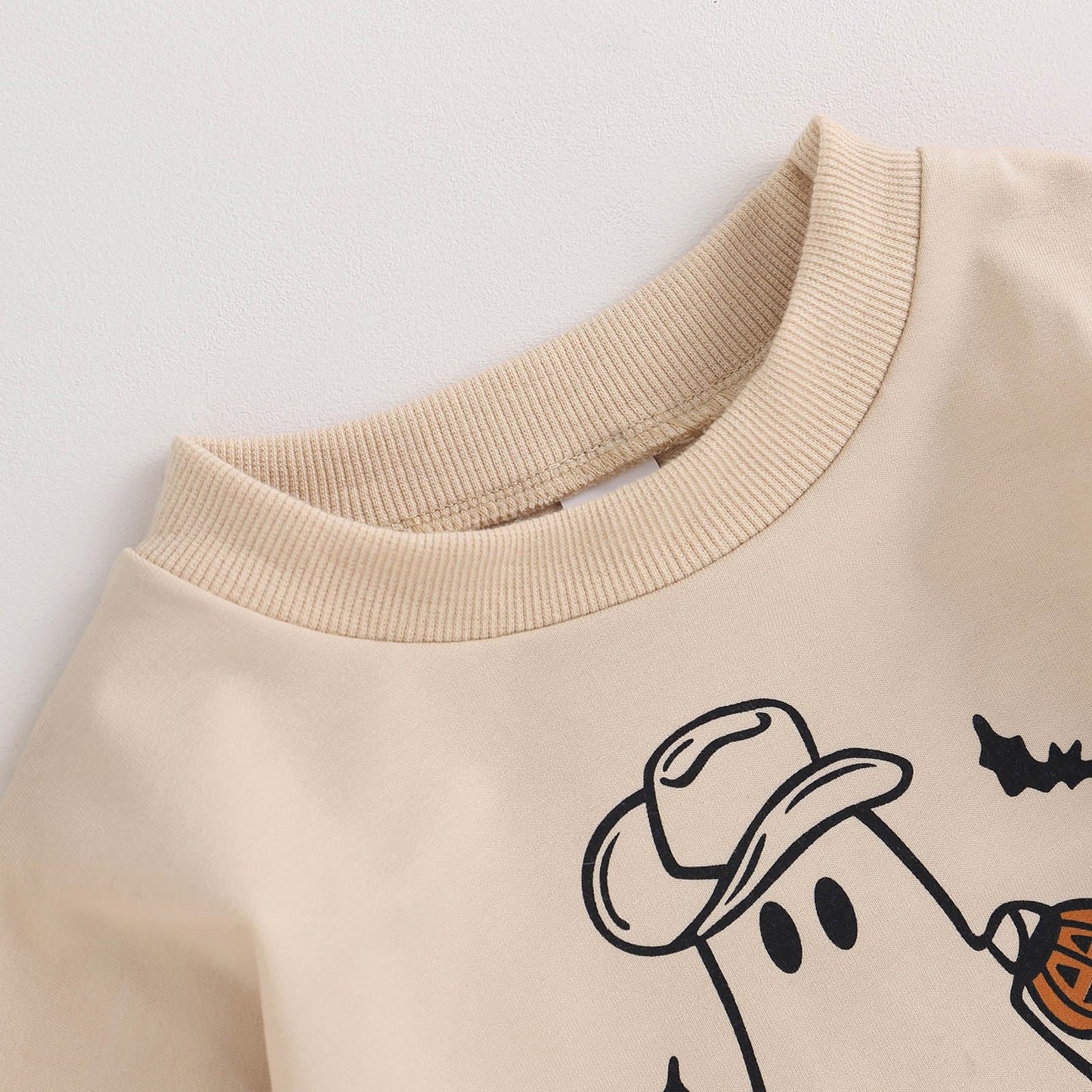 Focusnorm Halloween Newborn Baby Girl Outfit Toddler Ghost Pumpkin Sweatshirt Romper Long Sleeve Onesie Infant Fall Clothes (Apr