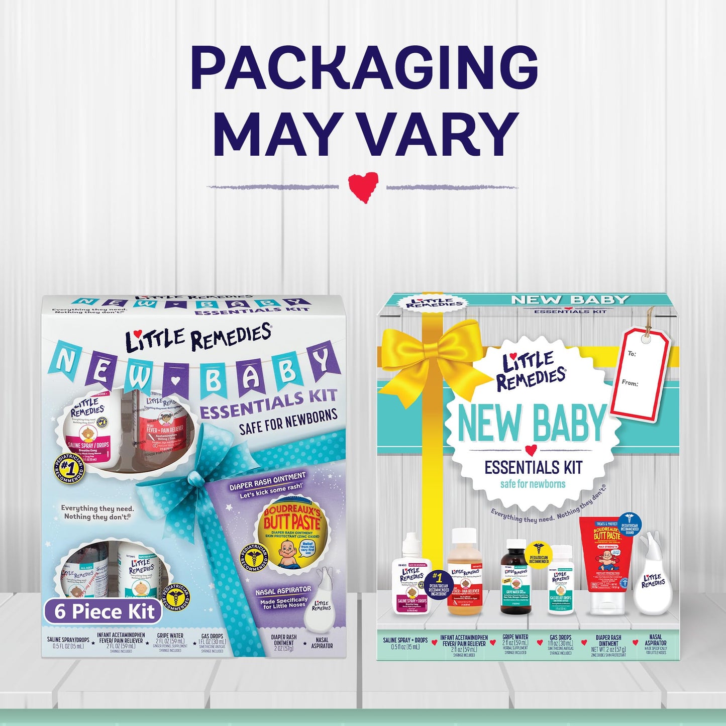 Little Remedies, New Baby Essentials Kit, 6 Newborn Essentials, Saline Nasal Spray, Gas Relief Drops, Gripe Water, Fever Relieve