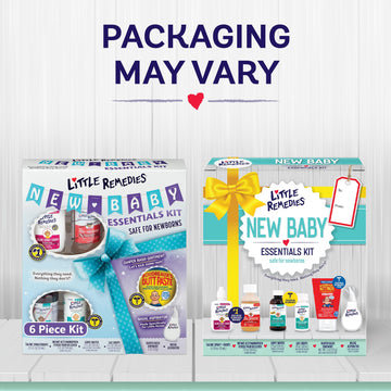Little Remedies, New Baby Essentials Kit, 6 Newborn Essentials, Saline Nasal Spray, Gas Relief Drops, Gripe Water, Fever Relieve