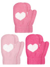 SATINIOR 3 Pairs Toddler Magic Stretch Mittens Little Girls Knit Mitten Baby Boys Soft Winter Knitted Gloves (Pink Series,1-4 Ye