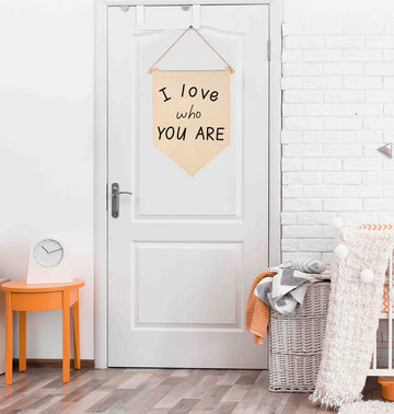 I Love Who You Are-Wedding Flag Gift-I Love You Wall Art - Home Decor -Valentine'S Day Gift-Canvas Hanging Pennant Flag Banner W