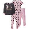 Gerberbaby Girlstoddler Snug Fit 4-Piece Pajama Setpurple Bunny12 Months