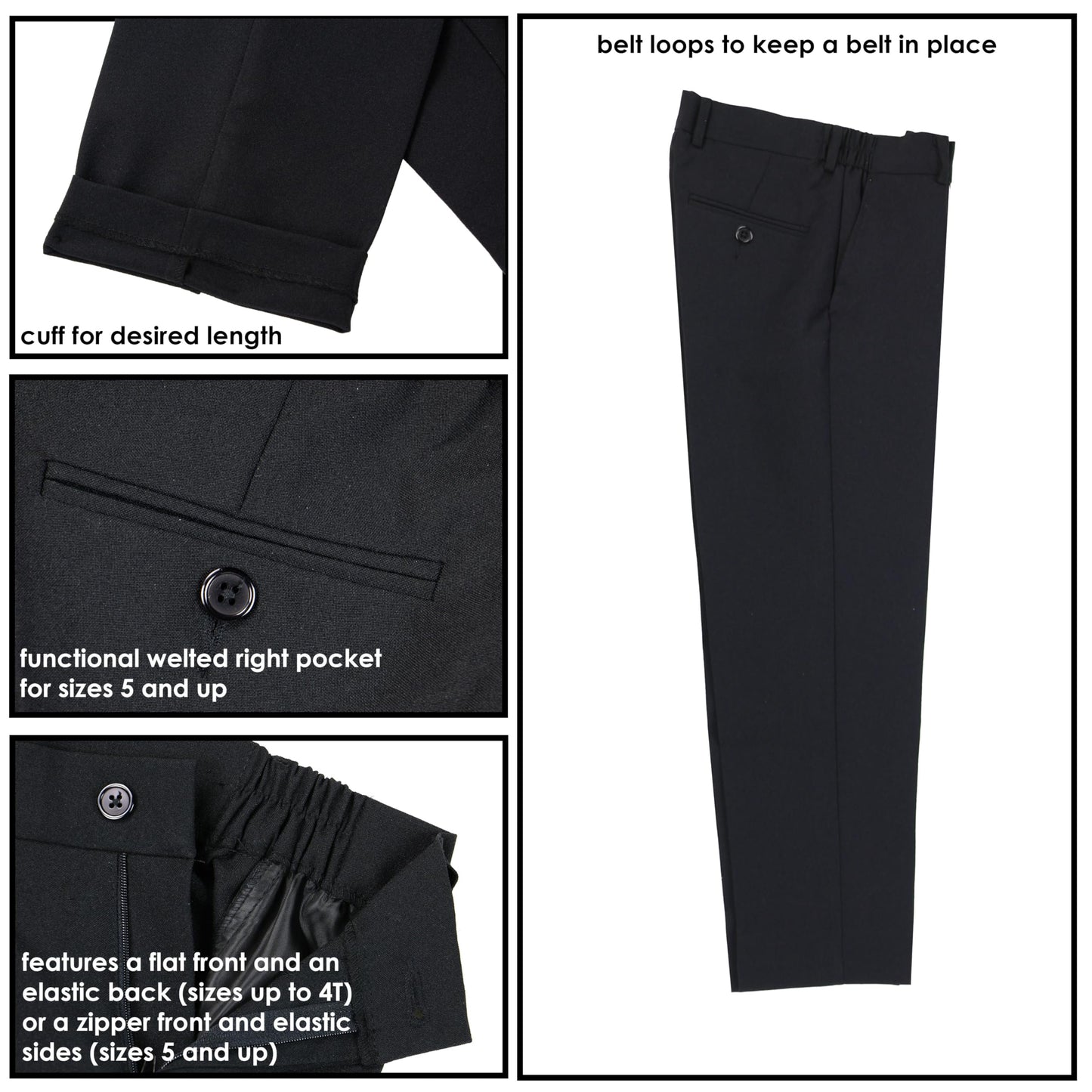 Spring Notion Baby Boys' Classic Fit Formal Black Dress Suit Set 18M (Large)