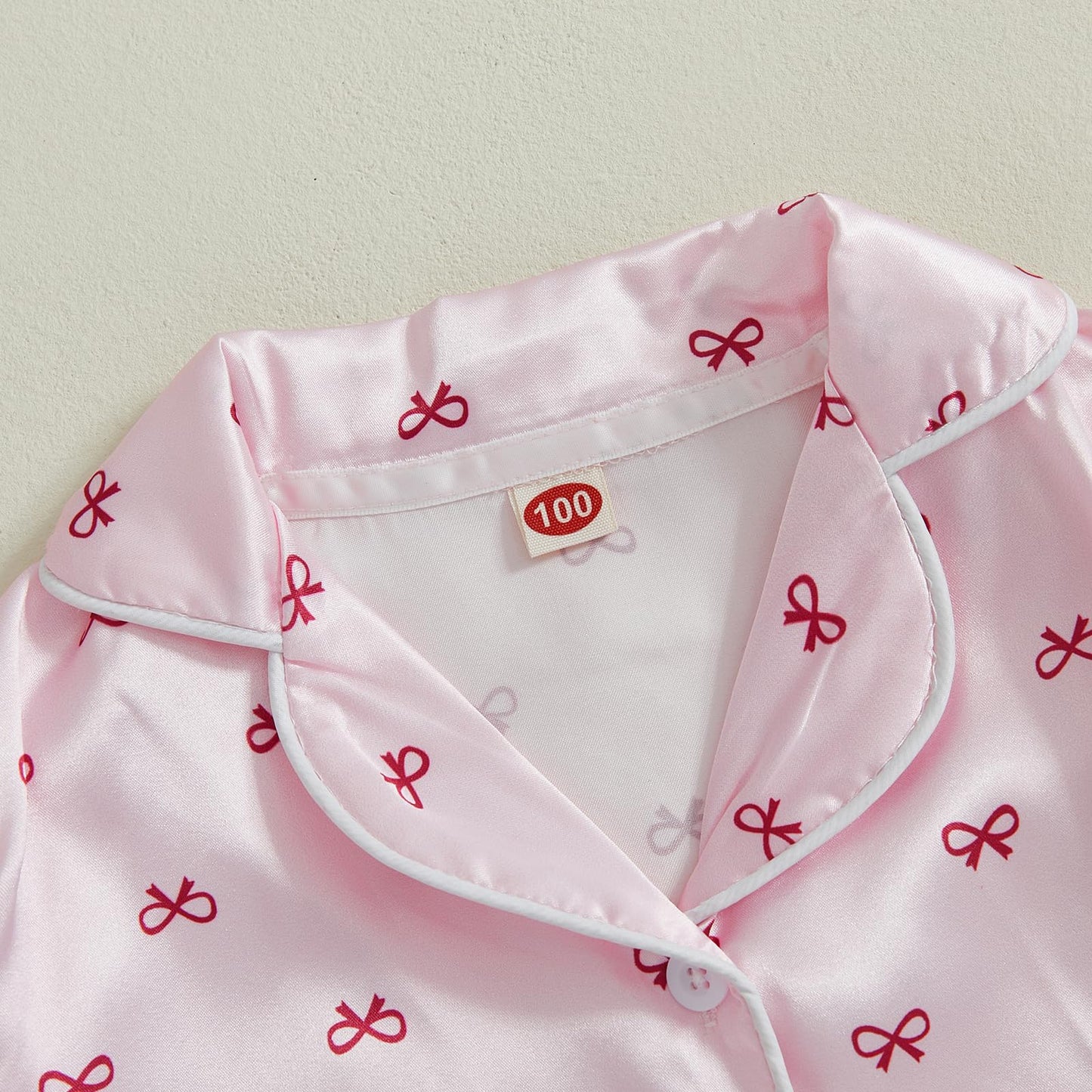 Afunbaby Toddler Baby Girl Boy Silk Satin Pajamas Set Button Down Pjs Kids Long Sleeve Shirt Pants Christmas Pjs Sleepwear (Pink