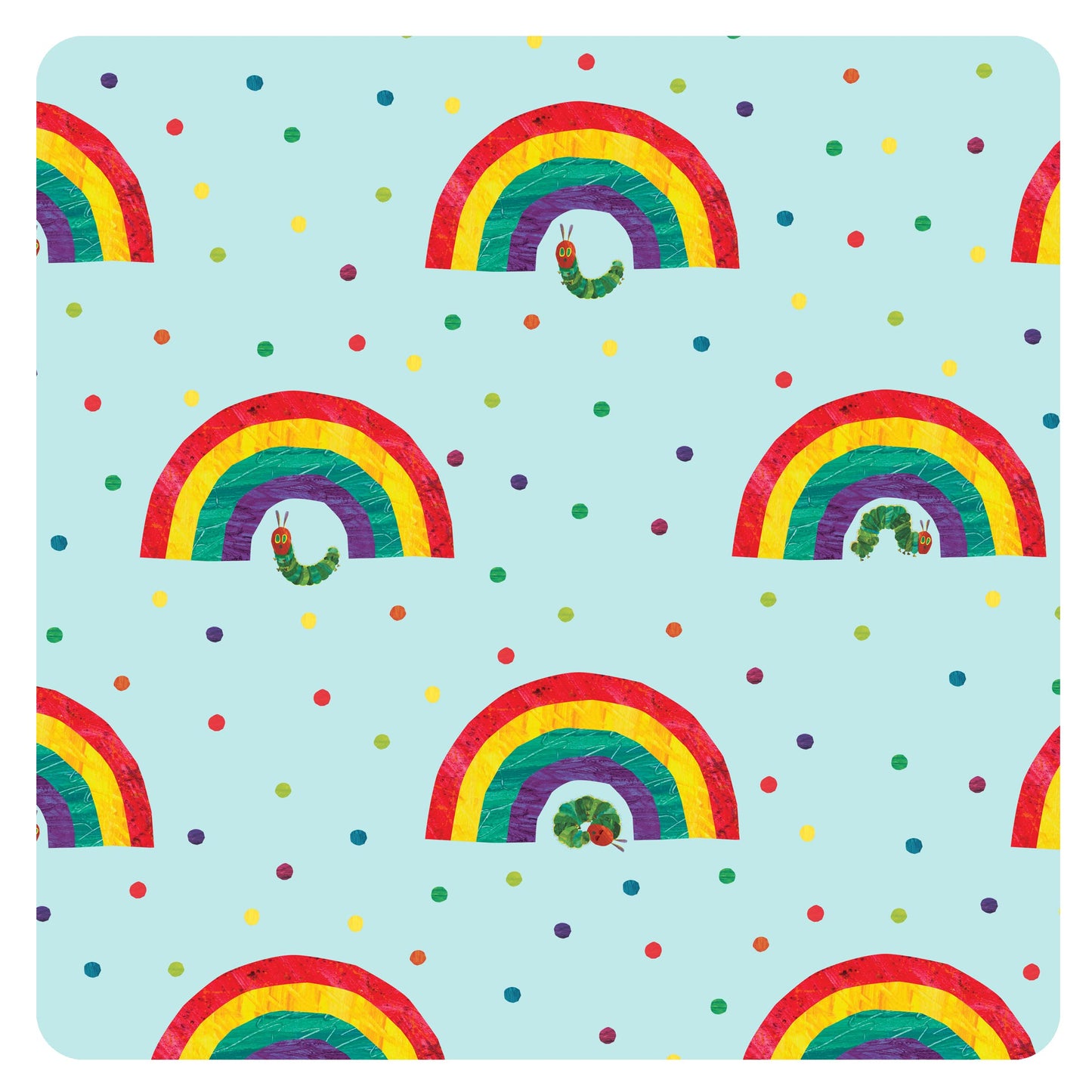 Bapronbaby Eric Carle Rainbow Caterpillar Splash Mat - Waterproof Catch-All For Under High Chairs, Floors, Tables, Playtime Or A