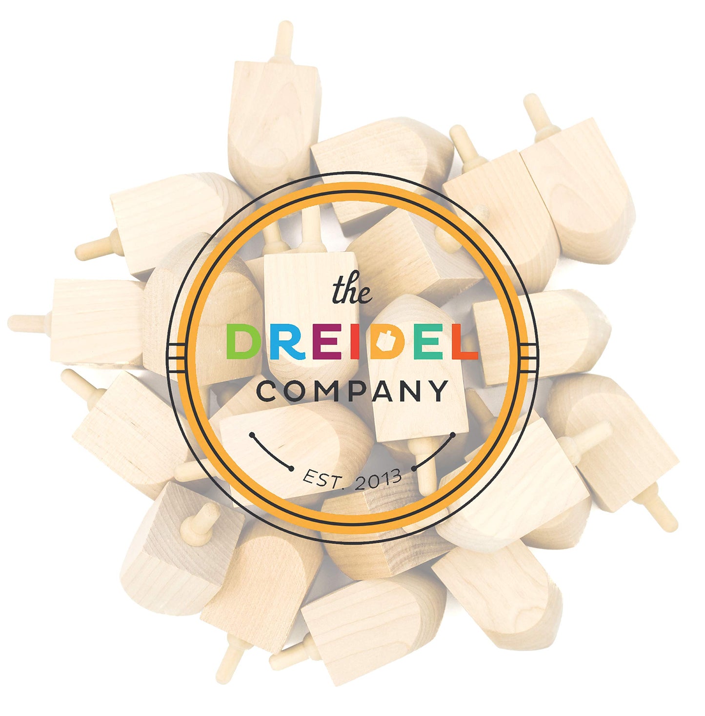 The Dreidel Company Hanukkah Wooden Dreidel, Design Your Own 3' Inch Chanukah Dreidel, Unfinished And Natural (24-Pack)