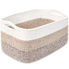 ABenkle Cotton Rope Storage Basket, Baby Nursery Baskets for Shelves Closet, Rectangle Decorative Shelf Organizer, Toy Storage B
