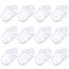 Touched By Nature Baby Organic Cotton Socks With Non-Skid Gripper For Fall Resistance, White No-Show, 12-24 Months