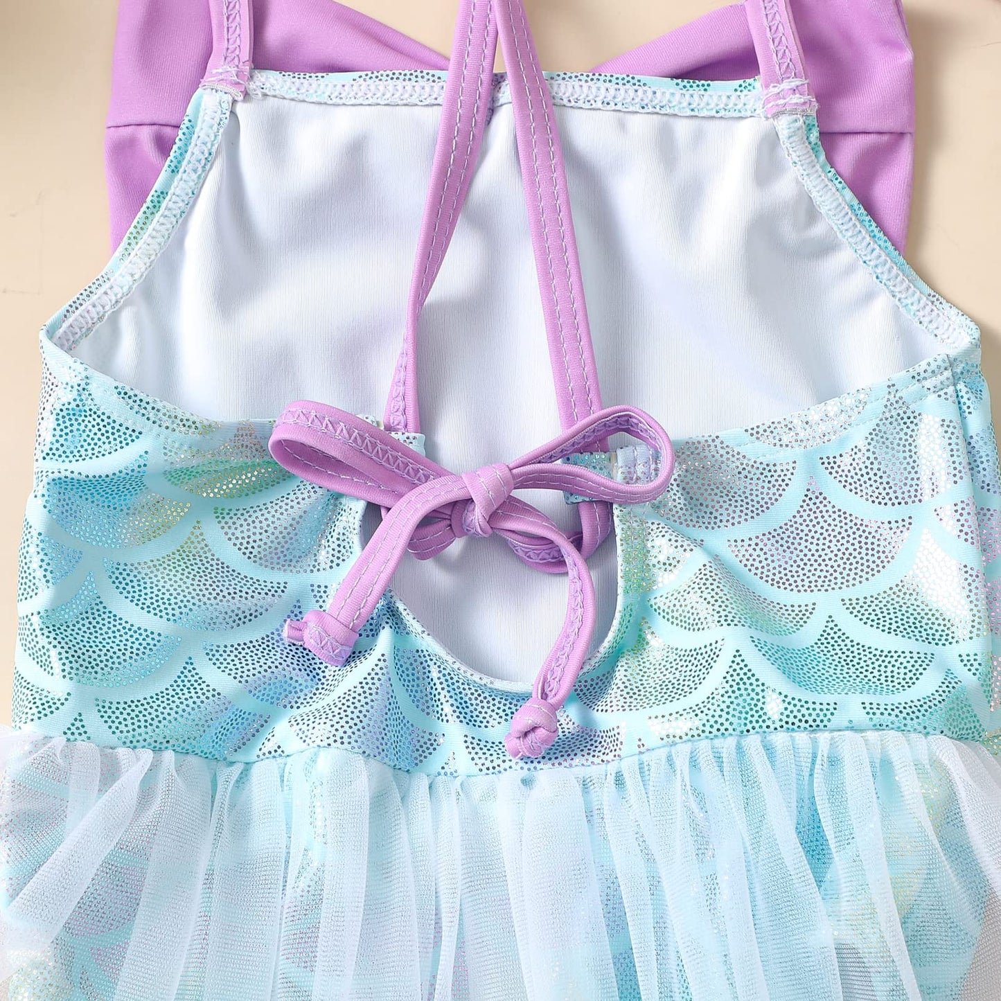 Zfzdren 3M-6Y Infant Baby Girls Mermaid Swimwear Toddler Girl Mermaid Tulle Bathing Suit Kids Beach Bikini Outfits (18-24 Months