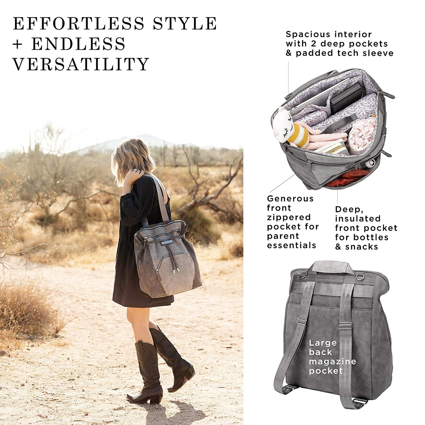 Petunia Pickle Bottom Cinch Convertible Backpack - Baby Bag - Baby Diaper Bag For Parents - Baby Backpack Diaper Bag - Stylish,