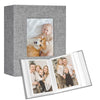 Vienrose Small Photo Album 4X6 Holds 100 Photos 2 Pack, Mini Baby Photo Album Linen Cover For Gifts Wedding Family, Grey