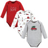 Hudson Baby Unisex Baby Cotton Long-Sleeve Bodysuits, Christmas Scene, 6-9 Months