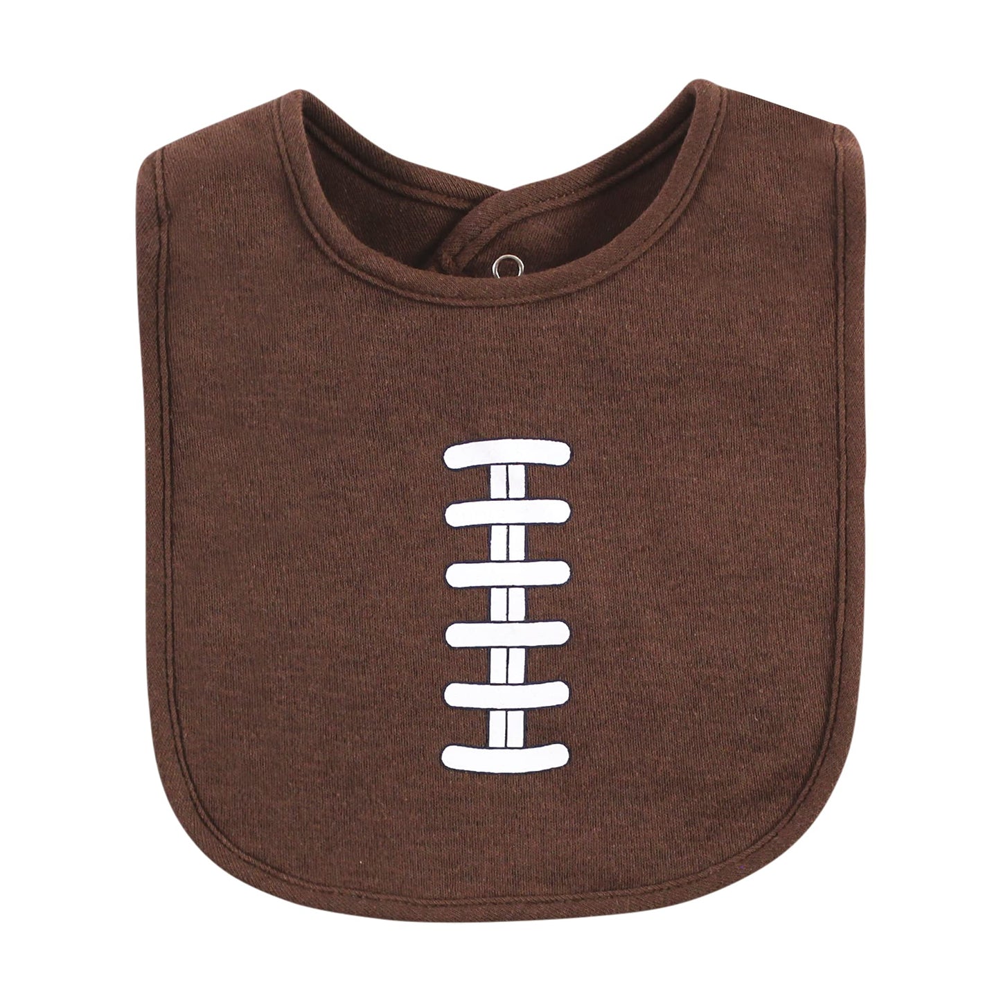 Hudson Baby Unisex Baby Cotton Bibs, Brown Football, One Size