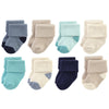 Hudson Baby Unisex Baby Cotton Rich Newborn And Terry Socks, Navy Taupe, 6-12 Months