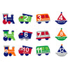 Pearhead Milestone Baby Belly Stickers, Photo Props Set, Includes Trains, Trucks, Vans, And Boats, Months 1-12