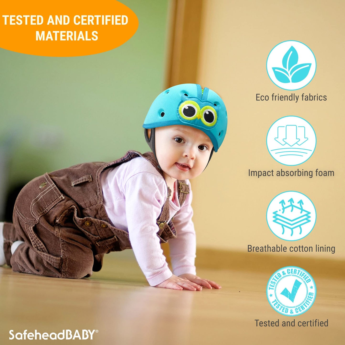 Safeheadbaby: Award-Winning Infant Safety Helmet, Baby Crawling And Walking Helmet, Toddler Head Protection, Expandable And Adju
