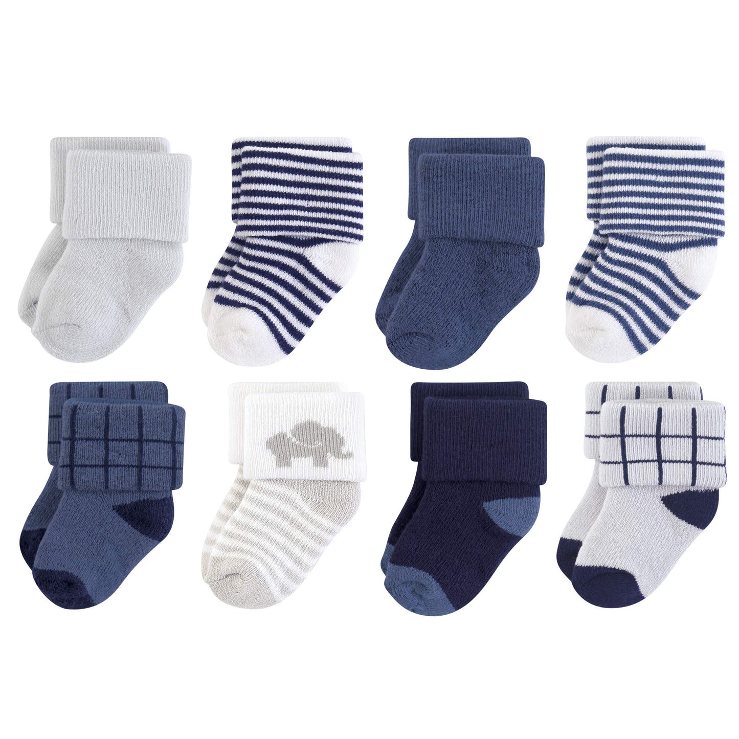Touched By Nature Baby Organic Cotton Socks, Blue Elephant, 6-12 Months