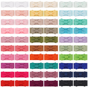 C Llot 60Pcs Baby Hair Clips 1.2' Tiny Baby Bows Snap Hair Clips For Thin Hair Grosgrain Ribbon Hair Bows Clips For Baby Girls