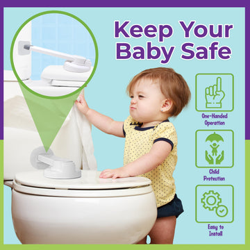 Mars Baby Child Safety Toilet Seat Lock - Easy To Install And Use Toilet Lock, Baby Proof Your Bathroom - Easy Install No Tools