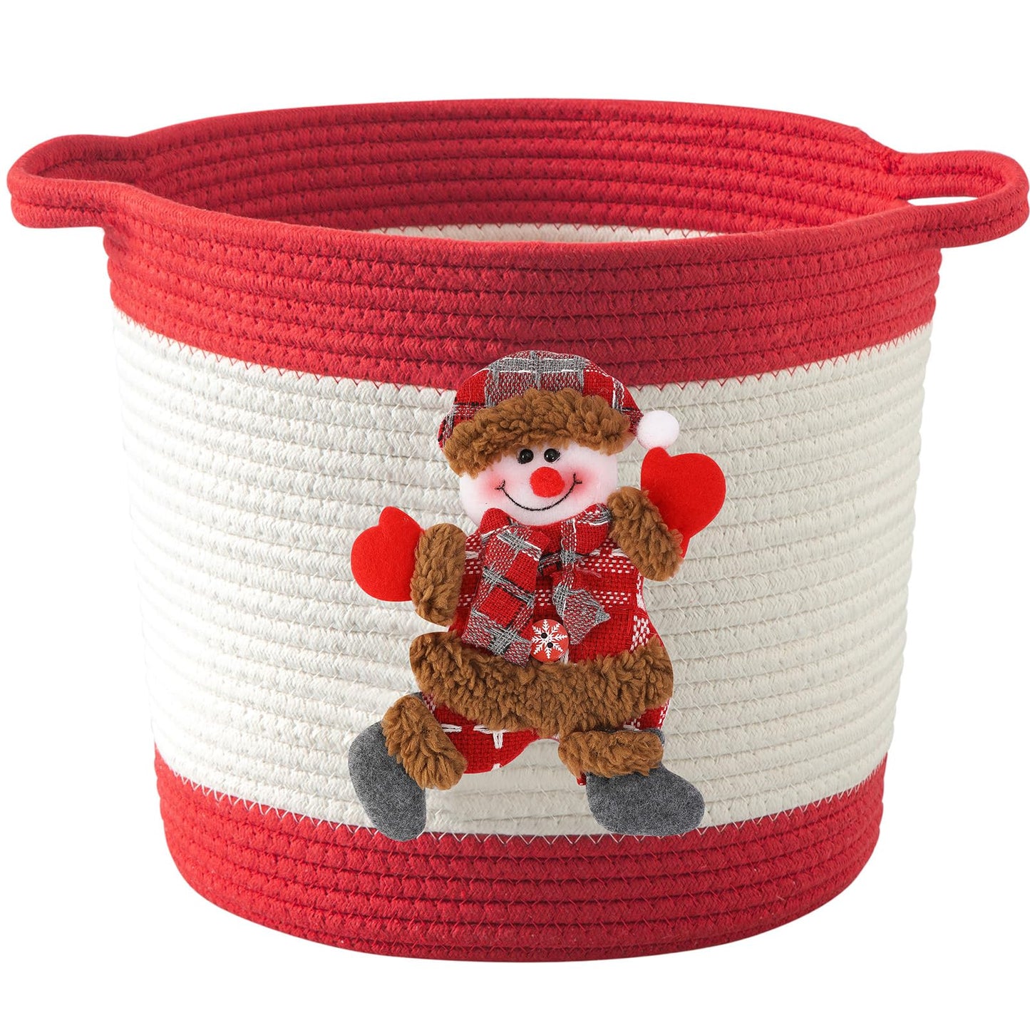 Christmas Gift Baskets Empty, Christmas Decoration Storage Basket with Handle, Baby Gift Basket for Toys, Towels, Diapers, Woven