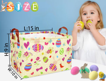 Boohit Large Easter Baskets For Kids Personalized Baby Girl Easter Basket Cute Teen Boy Spring Decor (Bunny Hugging Egg)