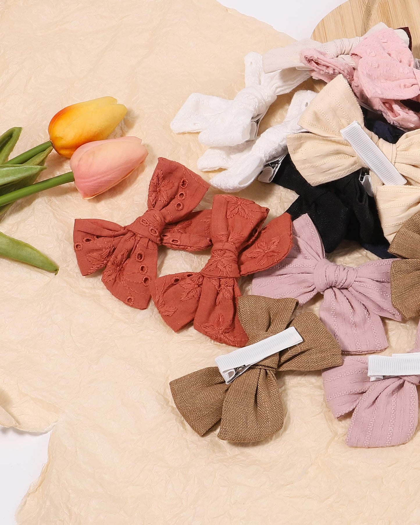 Jollybows 20 Peices Hair Bows For Girls Baby Pigtail Fully Lined Clips Toddler Alligator Kids Teens Barrettes Accessories