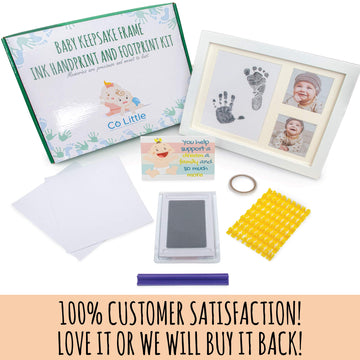 Baby Ink Hand And Footprint Kit - Handprint Picture Frame For Newborns (Safe Clean-Touch Ink Pad For Prints) - Best New Mom And