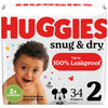 Huggies Size 2 Diapers, Snug & Dry Baby Diapers, Size 2 (12-18 Lbs), 34 Count, Packaging May Vary