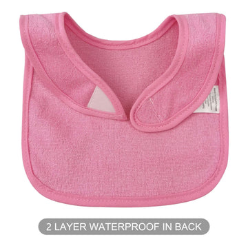 Spinfox 12 Pack Waterproof Baby Bibs For Girls Terry Drool Bib Cotton Solid Knit Infant Feeding Bibs -Girl