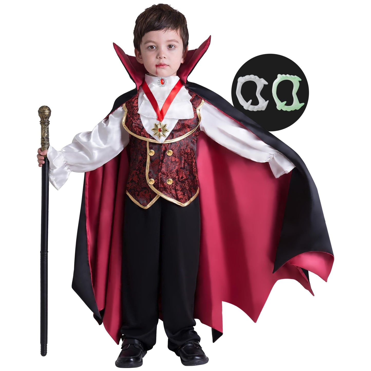 Spooktacular Creations Halloween Gothic Vampire Costume Kids, Deluxe Halloween Vampire Costumes for Dress Up, Role Play