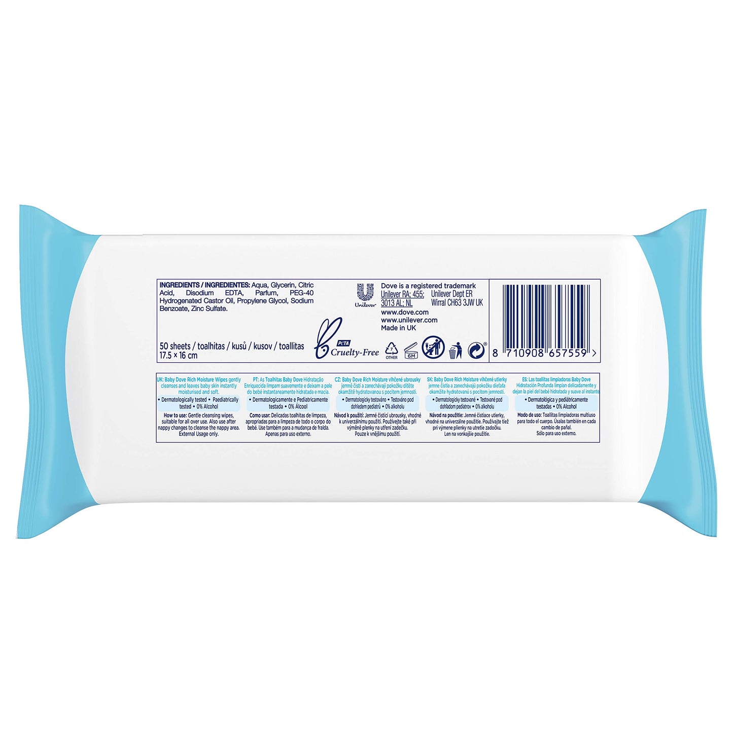 Dove Baby Wipes Rich Moisture,50 Count (Pack Of 6)