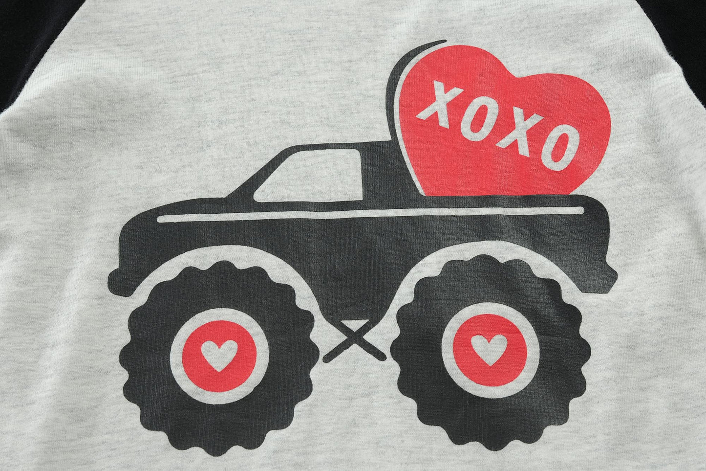 Toddler Boys T-Shirt Valentine'S Day Shirt Car Heart Tops Kids Long Sleeve Raglan Baby Tees Size 3T 4T