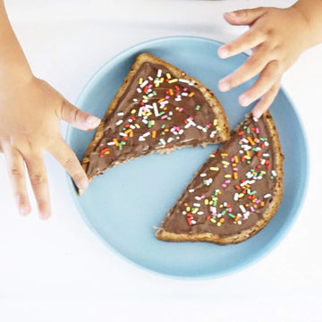 Goobie Baby Bamboo Kids Plates, Set Of 4 Non Toxic & Eco Friendly Dinnerware :: Breakfast, Lunch, & Dinner Plate For Toddlers &