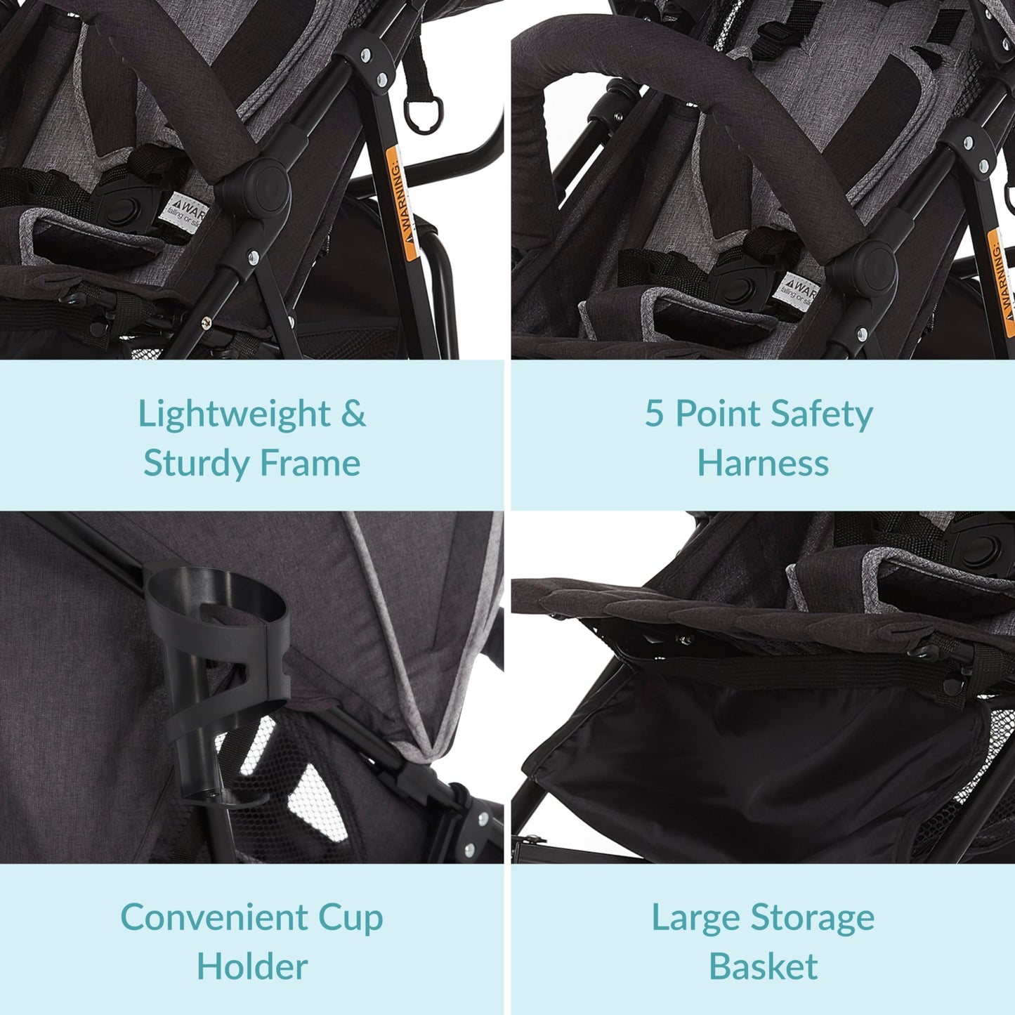 Dream On Me Vista Moonwalk Baby Stroller In Black, Lightweight Infant Stroller With Compact Fold, Multi-Position Recline Umbrell