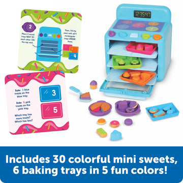 Learning Resources Sorting Sweets Mini Oven - Pretend Play Food, Play Kitchen, Sorting Toy for Kids, Easy-Bake Oven, Gifts for K