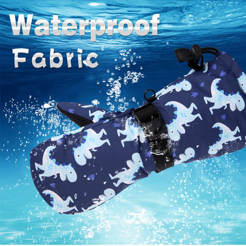 Bavst Winter Kids Waterproof Gloves For Boys Girls Snow Ski Toddler Baby Mittens Outdoor For Infant Teens 1-5T (N-Navy Dinosaur,